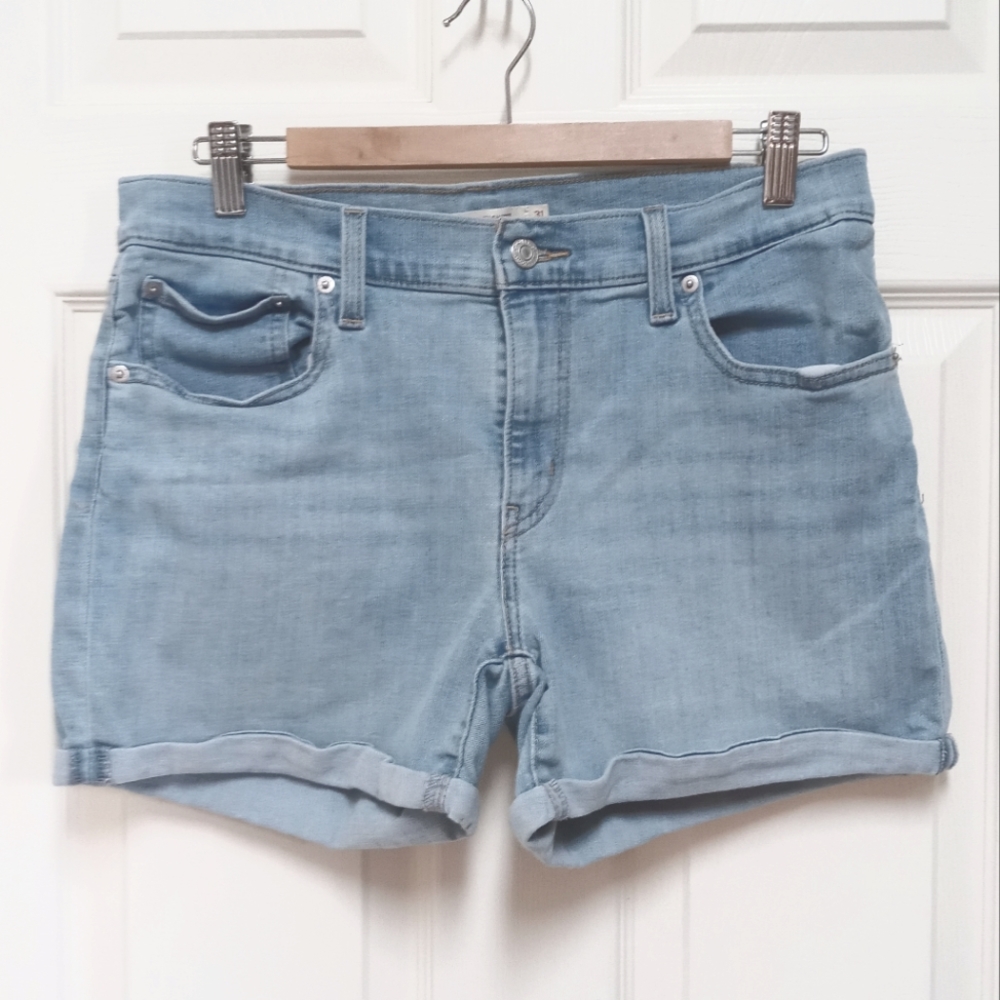Levi's Mid Length Light Blue Jean Shorts